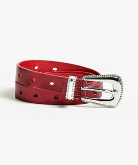 BLENDA LEATHER BELT METALLIC RED