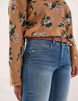 PANTALÓN VAQUERO SECRET SLIM HIGH RISE CON CINTURON DE CUERO