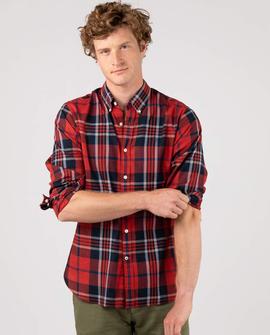 CAMISA BIG TARTAN ROJO HARRINGBONE