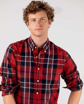 CAMISA BIG TARTAN ROJO HARRINGBONE