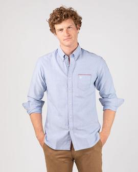 CAMISA OXFORD MICRO FLAG CELESTE