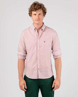 CAMISA OXFORD LISTADO YALE VINTAGE GRANATE
