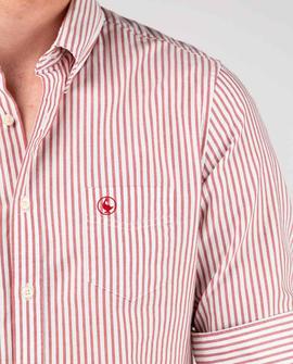 CAMISA OXFORD LISTADO YALE VINTAGE GRANATE