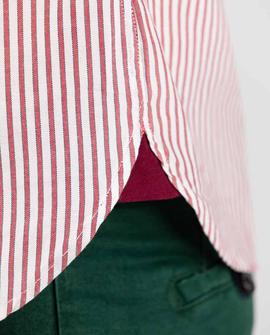 CAMISA OXFORD LISTADO YALE VINTAGE GRANATE