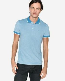 POLO M.C ESUS/S PIQUET STRETCH OXFORD CENDRE BLUE