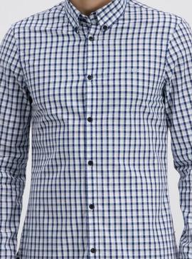 LS JEFFERSON SHIRT SLIM FIT BLUE - WHITE