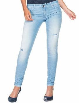 WONDER PUSH UP SKINNY FIT CON ROTOS EN DENIM AZUL