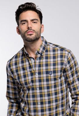 CAMISA H TARTAN AMARILLO