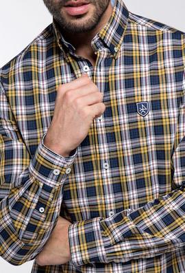 CAMISA H TARTAN AMARILLO