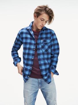 TJM FLANNEL CHECK SHIRT DUTCH BLUE