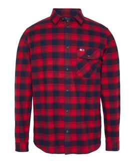 TJM FLANNEL CHECK SHIRT FLAME SCARLET