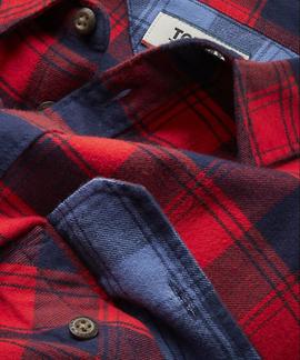 TJM FLANNEL CHECK SHIRT FLAME SCARLET