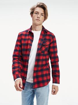 TJM FLANNEL CHECK SHIRT FLAME SCARLET