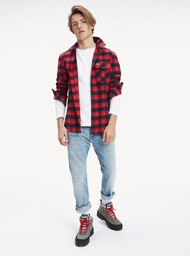 TJM FLANNEL CHECK SHIRT FLAME SCARLET