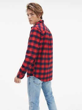 TJM FLANNEL CHECK SHIRT FLAME SCARLET