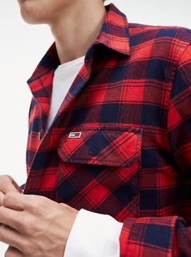 TJM FLANNEL CHECK SHIRT FLAME SCARLET