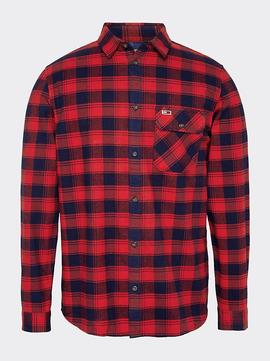 TJM FLANNEL CHECK SHIRT FLAME SCARLET