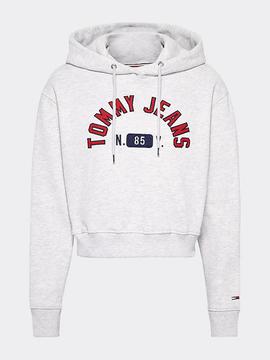 TJW MODERN LOGO HOOD PALE GREY HTR