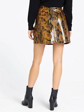 YOLANDA SKIRT SNAKE PRINT ORANGE