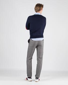 JERSEY PICO CON CODERAS ALGODON CASHMERE AZUL MAR.
