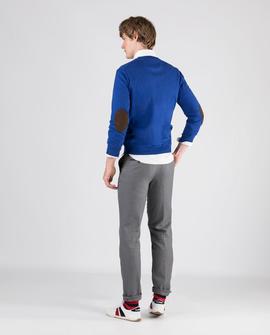 JERSEY PICO CON CODERAS ALGODON CASHMERE AZUL ROYA