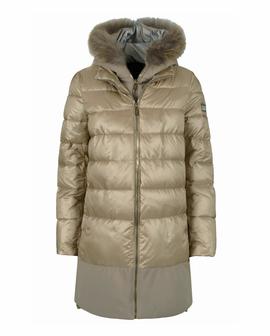 ABRIGO ACOLCHADO BEIGE CON SOFTSHELL