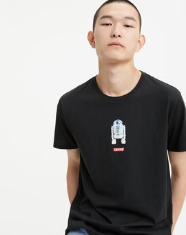 CAMISETA LEVIS STAR WARS R2-D2 NEGRA