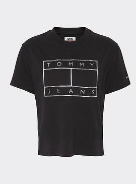 TJW OUTLINE FLAG TEE TOMMY BLACK