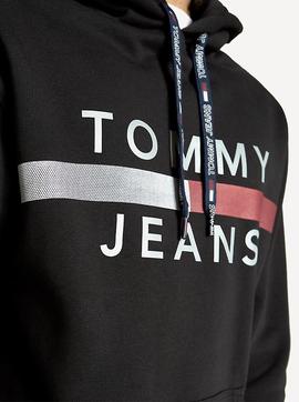 TJM REFLECTIVE FLAG HOODIE TOMMY BLACK