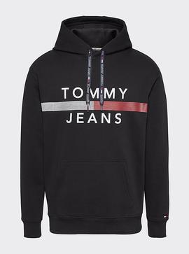 TJM REFLECTIVE FLAG HOODIE TOMMY BLACK