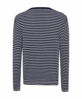 TJM ESSENTIAL STRIPE SWEATER BLACK IRIS / WHITE