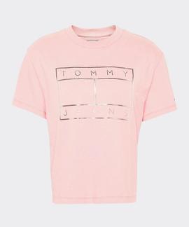 TJW OUTLINE FLAG TEE PINK ICING