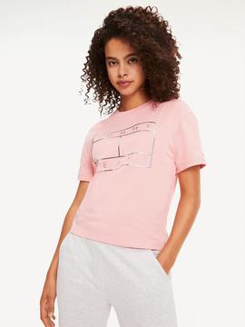 TJW OUTLINE FLAG TEE PINK ICING