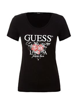 SS CN ROSES TEE JET BLACK