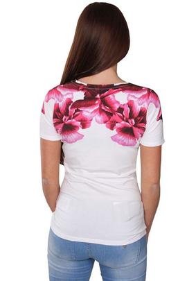 SS VN FLOWER TEE TRUE WHITE / PINK