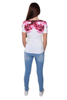 SS VN FLOWER TEE TRUE WHITE / PINK