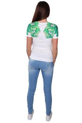 SS VN FLOWER TEE TRUE WHITE / GREEN