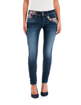 SECRET SKINNY FIT CON BORDADO FLORAL