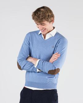 JERSEY PICO CON CODERAS ALGODON CASHMERE BLUE TEAL