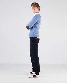 JERSEY PICO CON CODERAS ALGODON CASHMERE BLUE TEAL