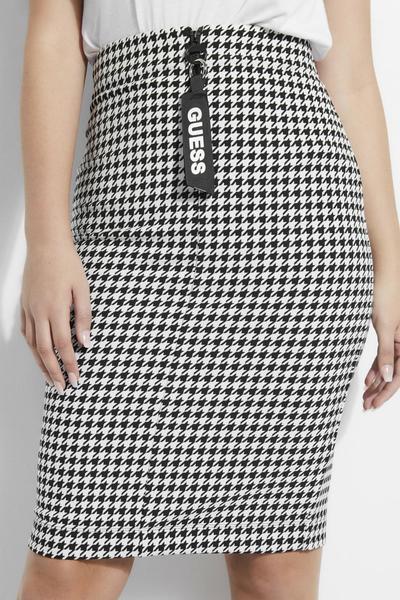 BRIDGET SKIRT PIED DE POUL BLACK WHITE