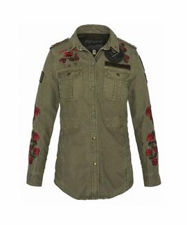 SURCHEMISE MILITAIRE BRODEE ET BADG ARMY KHAKI