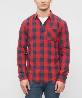 TJM REG CHK SHIRT L/S 12 RED