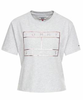 TJW OUTLINE FLAG TEE PALE GREY HEATHER