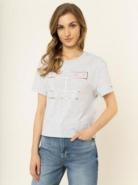 TJW OUTLINE FLAG TEE PALE GREY HEATHER