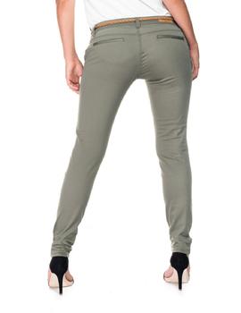 CHINO COLETTE VERDE KAKI CON CINTURON TRENZADO