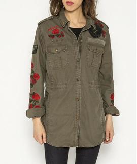 SURCHEMISE MILITAIRE BRODEE ET BADG ARMY KHAKI