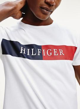 BLOCK STRIPE HILFIGER TEE WHITE