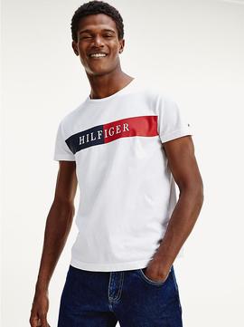 BLOCK STRIPE HILFIGER TEE WHITE