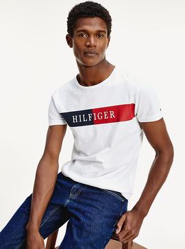 BLOCK STRIPE HILFIGER TEE WHITE